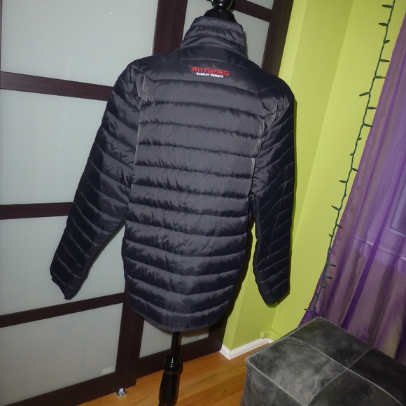 Rutgers Scarlet Knights Mens Puffer Jacket Black Size L - Picture 3 of 7